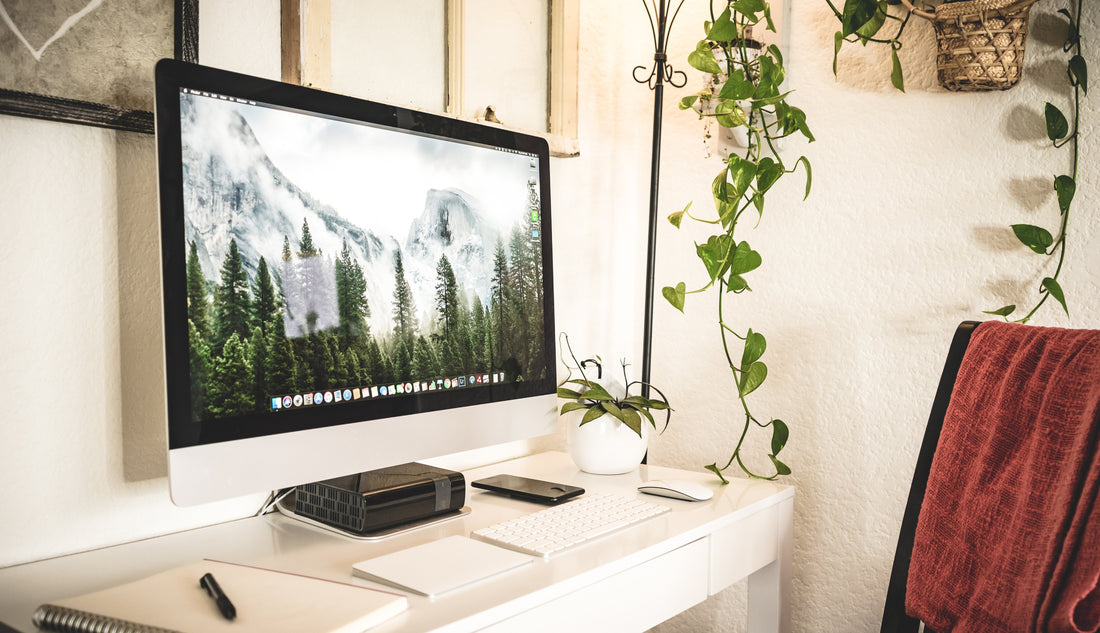 working from home set up + skin care